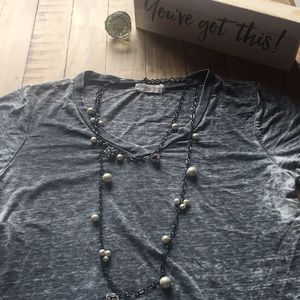 Women’s Grey burnout style v-neck shirt